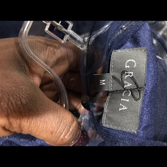 Gracia Navy blue blouse. new with tags - Picture 5 of 5